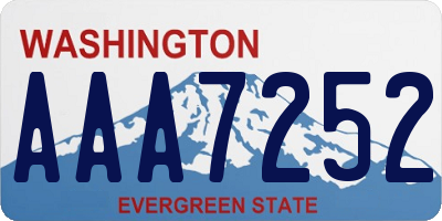 WA license plate AAA7252