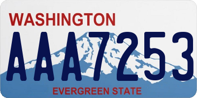 WA license plate AAA7253