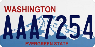 WA license plate AAA7254