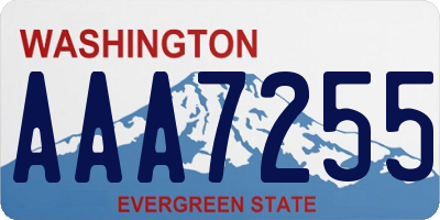 WA license plate AAA7255