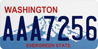 WA license plate AAA7256