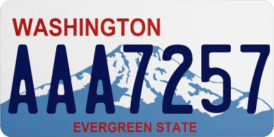 WA license plate AAA7257