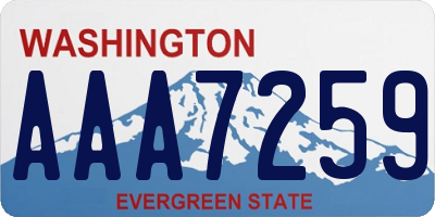 WA license plate AAA7259