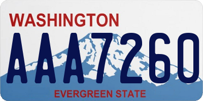 WA license plate AAA7260