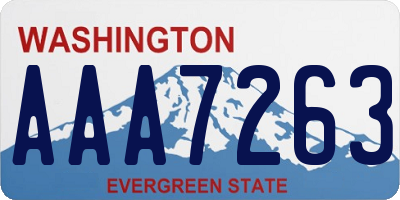 WA license plate AAA7263