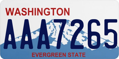 WA license plate AAA7265