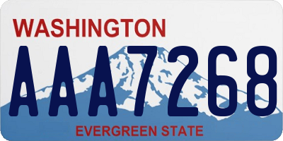 WA license plate AAA7268