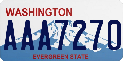 WA license plate AAA7270