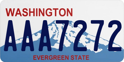 WA license plate AAA7272