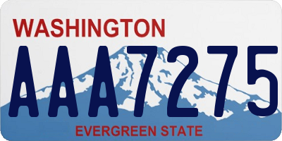 WA license plate AAA7275