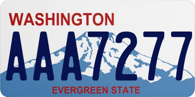 WA license plate AAA7277