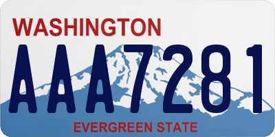 WA license plate AAA7281