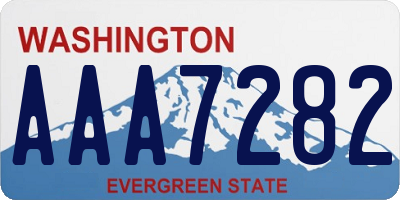 WA license plate AAA7282