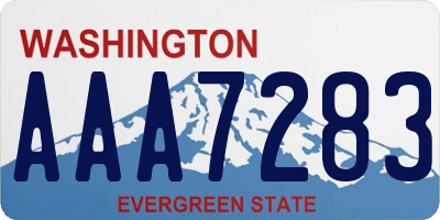 WA license plate AAA7283