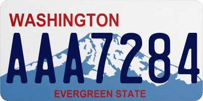 WA license plate AAA7284