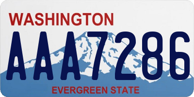 WA license plate AAA7286