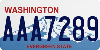 WA license plate AAA7289