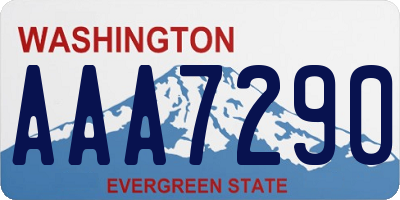 WA license plate AAA7290