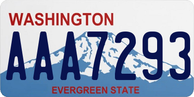 WA license plate AAA7293