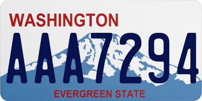 WA license plate AAA7294