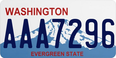 WA license plate AAA7296