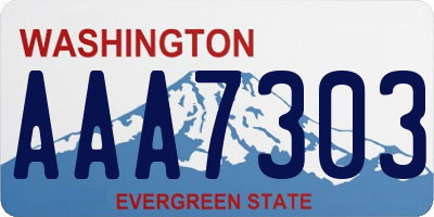 WA license plate AAA7303