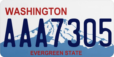 WA license plate AAA7305