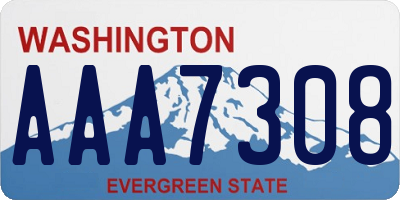 WA license plate AAA7308