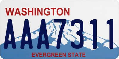 WA license plate AAA7311