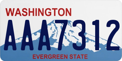 WA license plate AAA7312