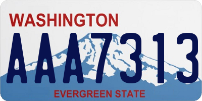 WA license plate AAA7313