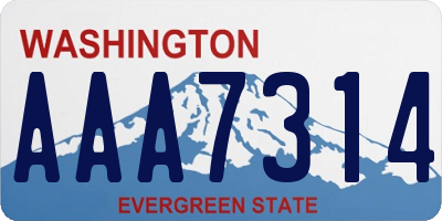 WA license plate AAA7314