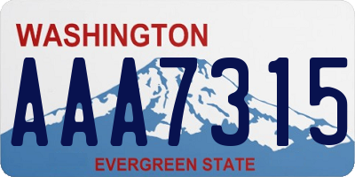 WA license plate AAA7315