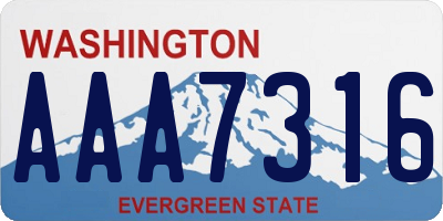 WA license plate AAA7316