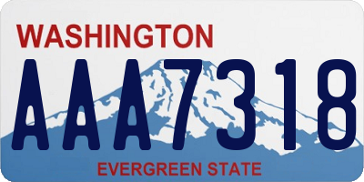 WA license plate AAA7318