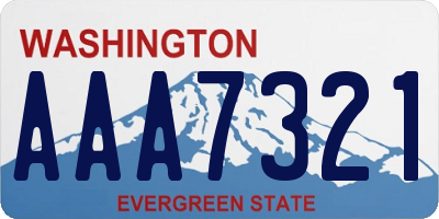 WA license plate AAA7321