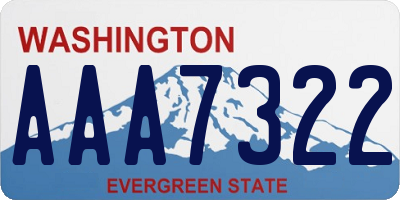 WA license plate AAA7322