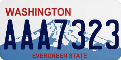 WA license plate AAA7323