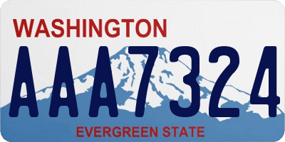 WA license plate AAA7324