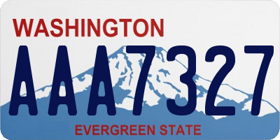 WA license plate AAA7327