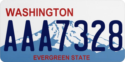 WA license plate AAA7328