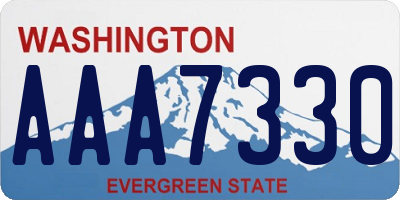 WA license plate AAA7330