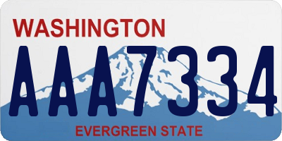 WA license plate AAA7334