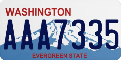 WA license plate AAA7335