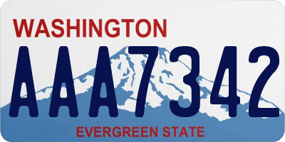 WA license plate AAA7342