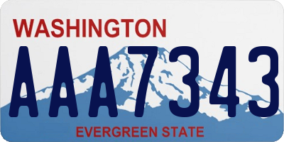 WA license plate AAA7343