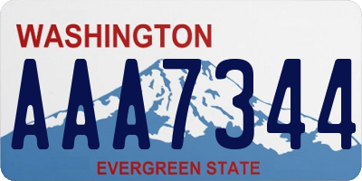 WA license plate AAA7344