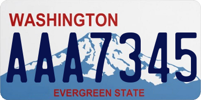 WA license plate AAA7345