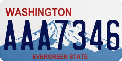 WA license plate AAA7346