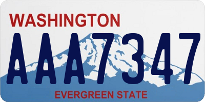 WA license plate AAA7347